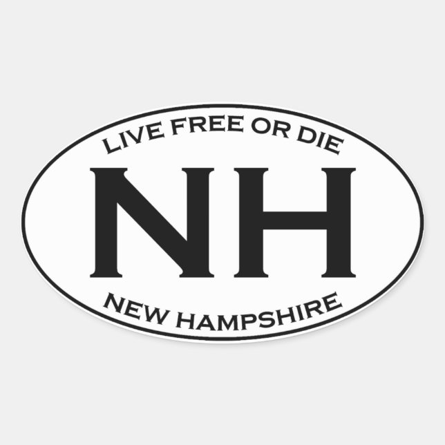 NH - New Hampshire Ovaler Aufkleber (Vorderseite)
