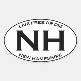 NH - New Hampshire Ovaler Aufkleber