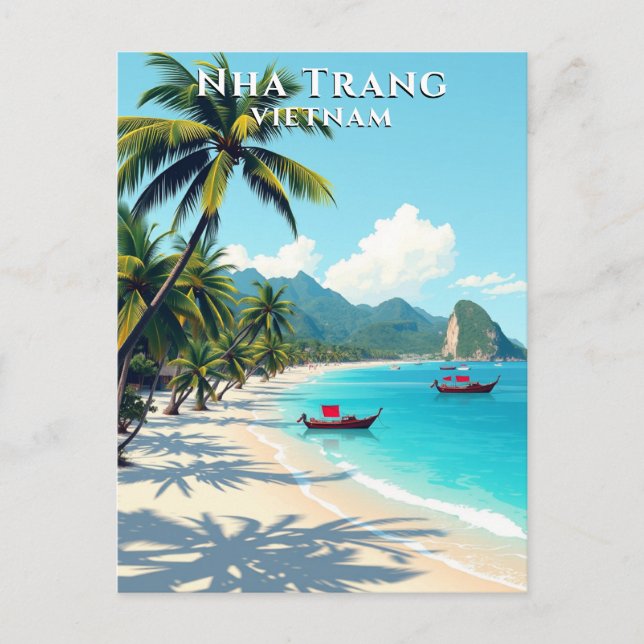 Nha Trang Vietnam Beach Travel Postkarte (Vorderseite)