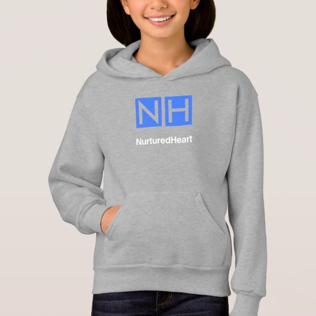 NHI Kids Gray Pullover Hoodie mit Taschen (Vorderseite)