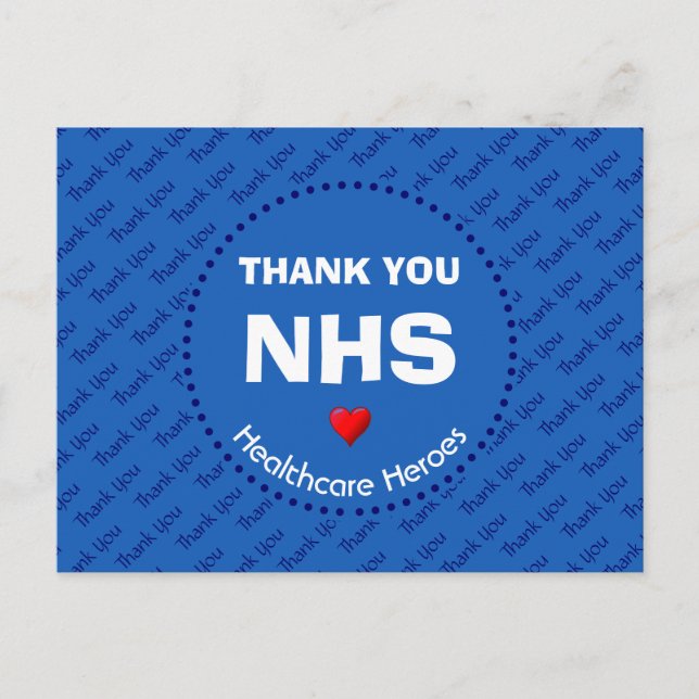 NHS danke Ihnen Gesundheitshelden KUSTOMIZABLE Postkarte (Vorderseite)