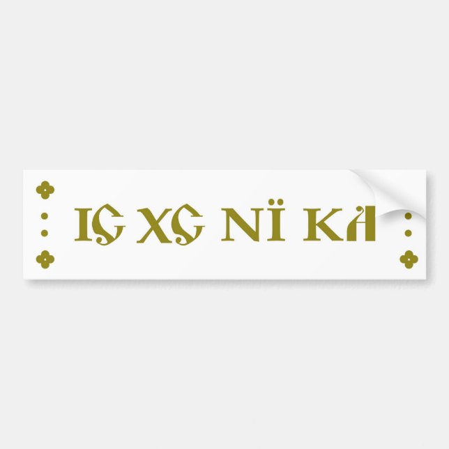Ni-KA IC-XC orthodoxes Autoaufklebergrün Autoaufkleber (Vorne)