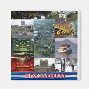 NI - Nicaragua - Managua - Mosaikkollage Magnet