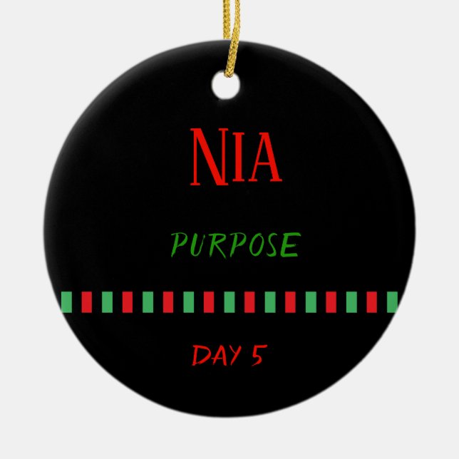 Nia - Jour 5 de Kwanzaa| Ornement (Devant)