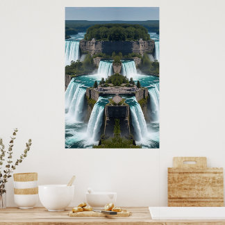 "Niagara-Fälle in voller Pracht – Panoramablick  Poster