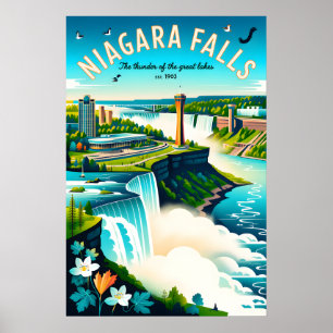 Niagara Fälle Kanada Retro-Reiseposter-Kunst Poster