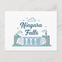 Niagara-Fälle Minimale Flat-Design-Illustration