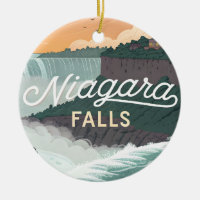 Niagara-Fälle Retro-Vintage-Poster-Illustration