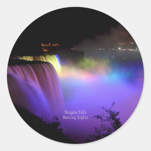 Niagara Fälle, tanzende Lichter, Runder Aufkleber