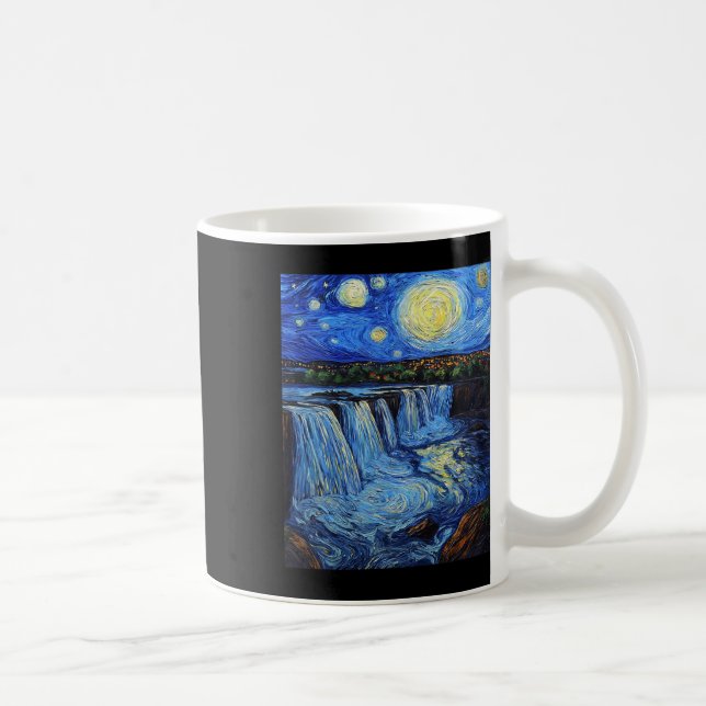 Niagara Fälle - Van Gogh Stil - Sternennacht  Kaffeetasse (Rechts)