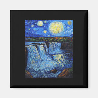 Niagara Fälle - Van Gogh Stil - Sternennacht Magnet