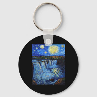 Niagara Fälle - Van Gogh Stil - Sternennacht Schlüsselanhänger