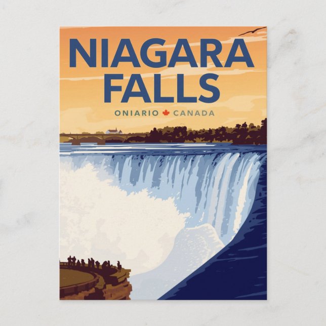 Niagara-Fälle Vintage-Plakat Postkarte (Vorderseite)