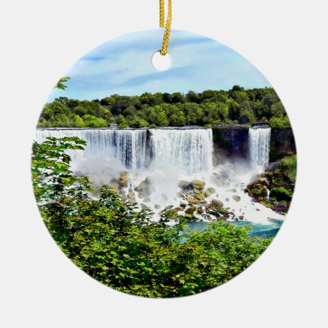 Niagara Falls - American and Bridal Veil Falls Keramik Ornament (Vorne)