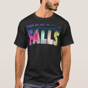 Niagara Falls at Night Canada USA Typografy Souve T-Shirt