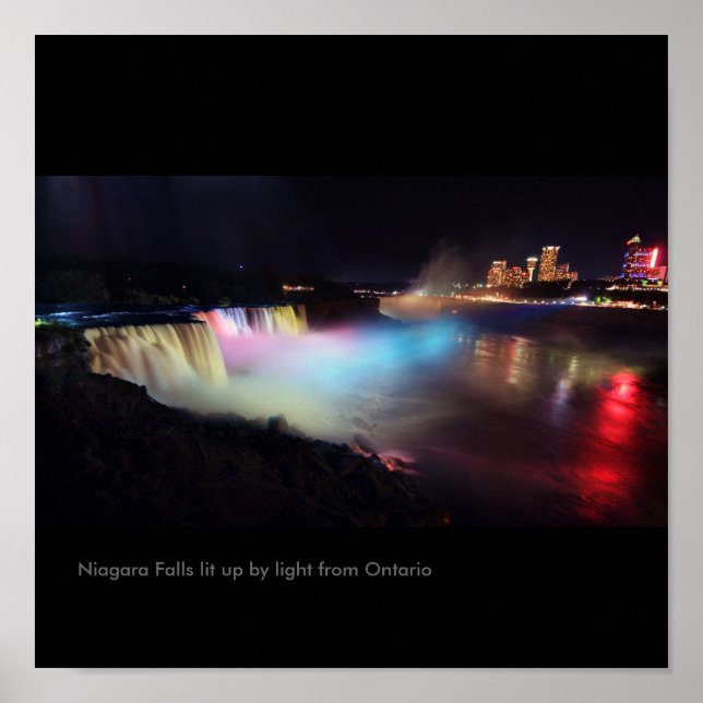 Niagara Falls beleuchtet durch Licht aus Ontario Poster (Vorne)