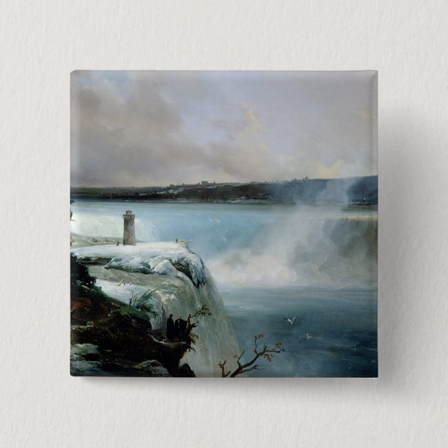 Niagara Falls, c.1837-40 (Öl auf Leinwand) Button (Vorderseite)