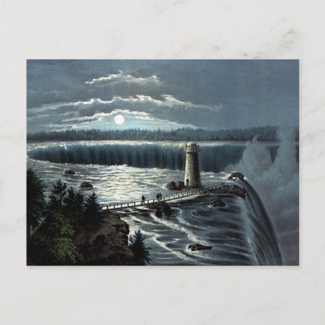 Niagara Falls ca. 1865 Vintage Poster restauriert Postkarte (Vorderseite)