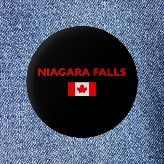 Niagara Falls Canada Canadian Flag Dark Color Button (Von Creator hochgeladen)