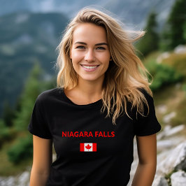 Niagara Falls Canada Canadian Flag Dark Color T-Shirt