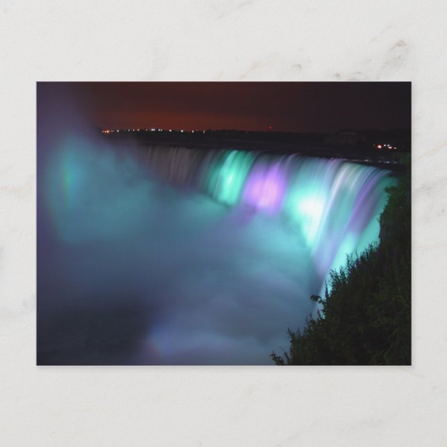 Niagara Falls Canada Night Lila Aqua Postcard Postkarte (Vorderseite)