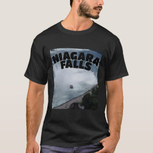 Niagara Falls Canada Usa Typografy Boat T-Shirt