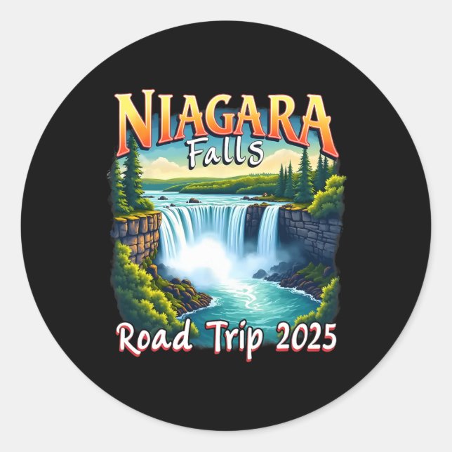Niagara Falls Family Vacation Road Trip 2025 Runder Aufkleber (Vorderseite)