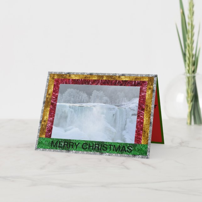 Niagara Falls gefrorene Weihnachtskarte Feiertagskarte (Vorderseite)