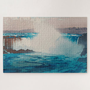 Niagara Falls, Hiroshi Yoshida, Woodcut