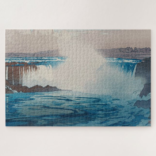 Niagara Falls, Hiroshi Yoshida, Woodcut (Horizontal)