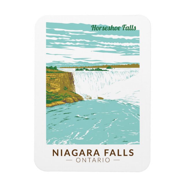Niagara Falls Horseshoe Falls Reisen Vintag Magnet (Vertikal)