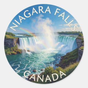 Niagara Falls Kanada Hufeisenfälle Szene Runder Aufkleber