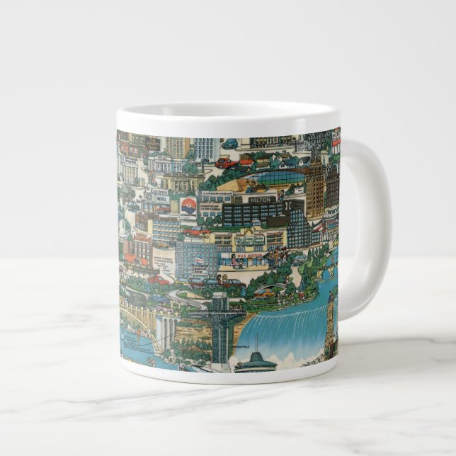Niagara Falls Karte Jumbo-Tasse (Vorderseite Rechts)