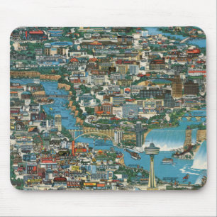 Niagara Falls Karte Mousepad