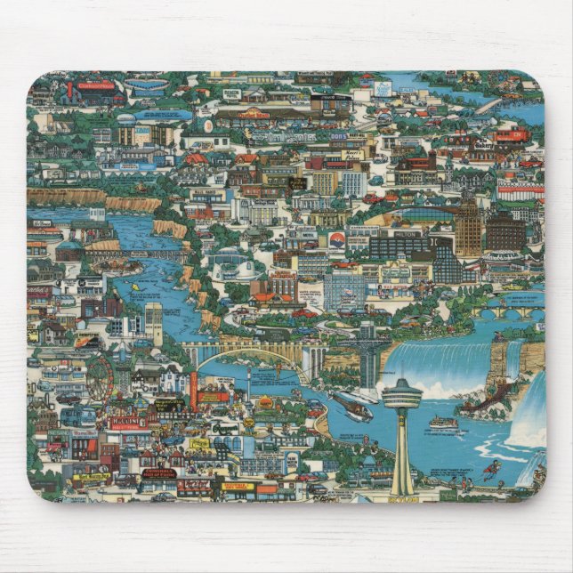 Niagara Falls Karte Mousepad (Vorne)