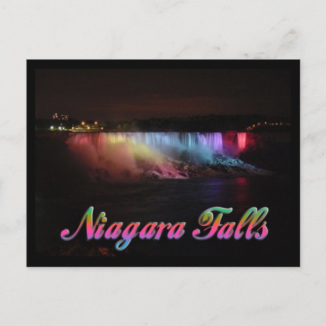 Niagara Falls Lights in der Nacht Postkarte (Vorderseite)