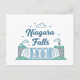 Niagara Falls Minimal Flat Design Illustration Feiertagspostkarte