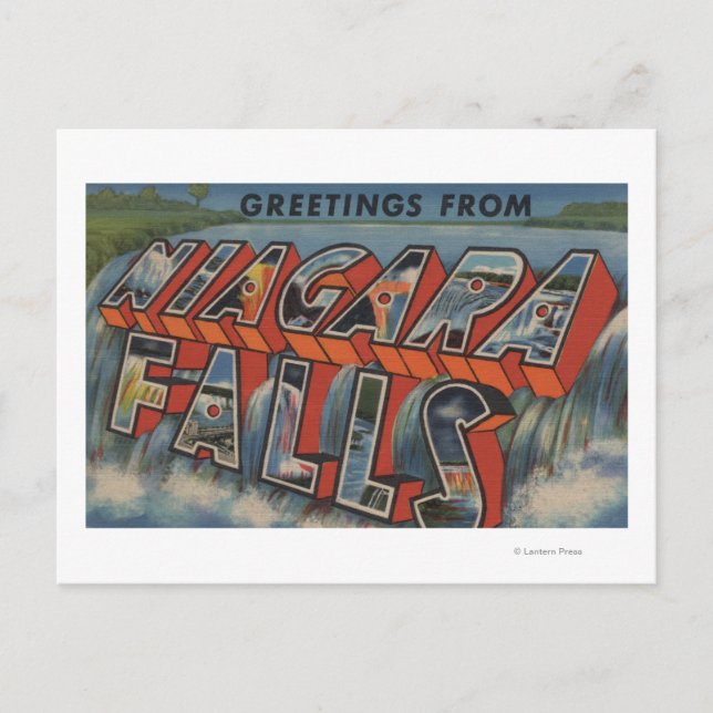 Niagara Falls, New York - Große Briefszenen 3 Postkarte (Vorderseite)