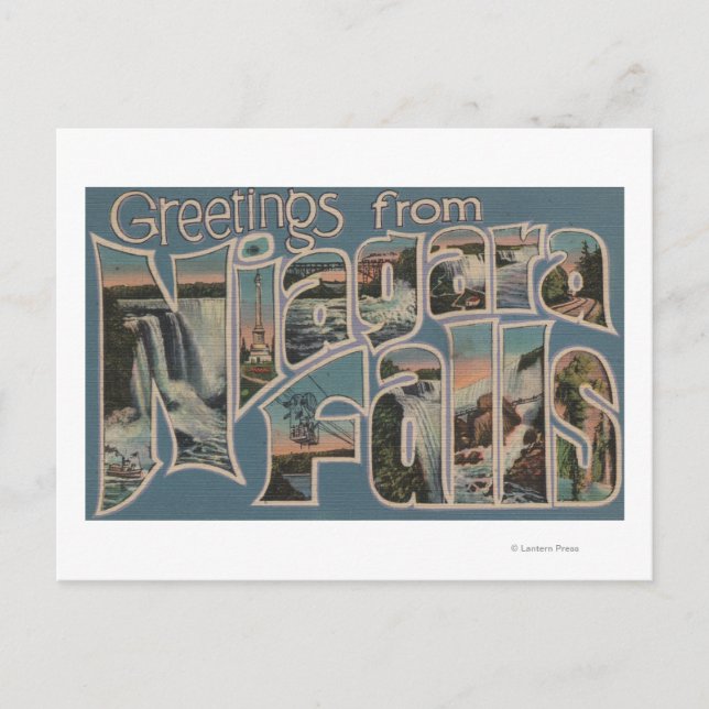 Niagara Falls, New York - Große Briefszenen 4 Postkarte (Vorderseite)