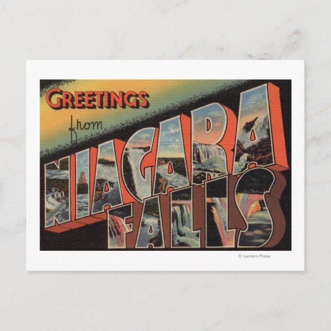 Niagara Falls, New York - Große Briefszenen Postkarte (Vorderseite)