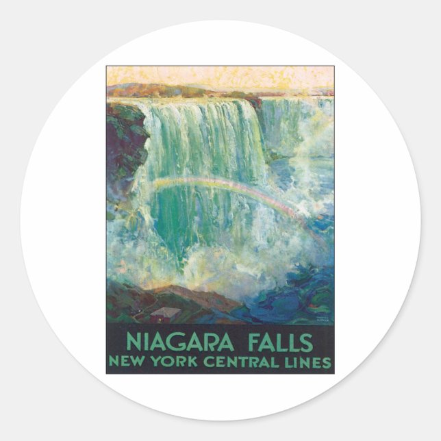 Niagara Falls New York Runder Aufkleber (Vorderseite)