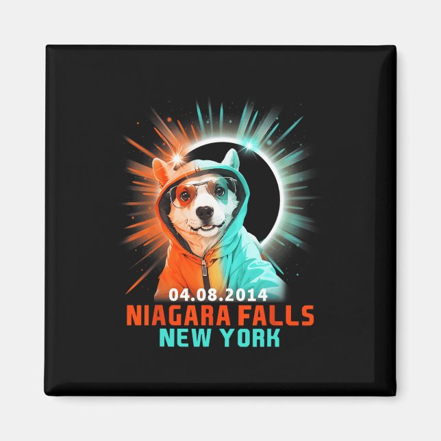 Niagara Falls New York Total Solar Eclipse 2024 Magnet (Vorne)
