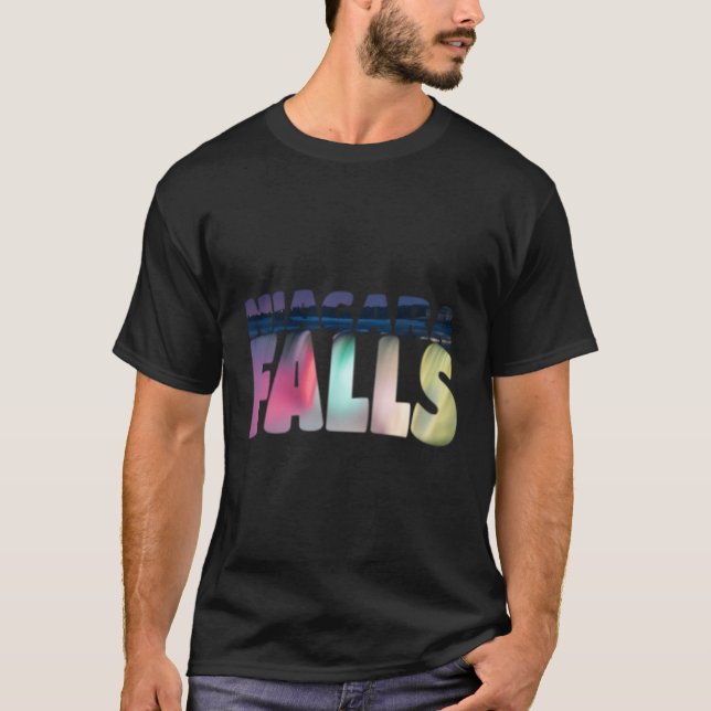 Niagara Falls Night Canada Usa Typografie T-Shirt (Vorderseite)