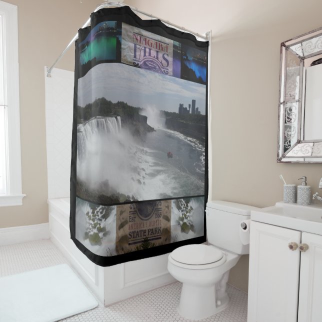Niagara Falls Oldest Staat Park Collage Dusche Cur Duschvorhang (Beispiel)