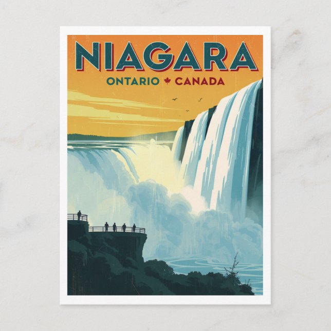 Niagara Falls Ontario Canada Travel Poster Postkarte (Vorderseite)