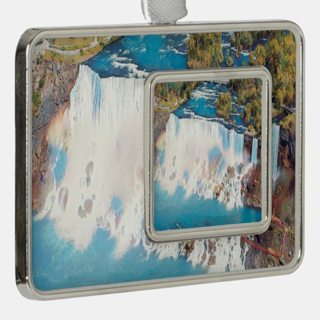 NIAGARA FALLS - Panorama Rahmen-Ornament Silber (Rechts)