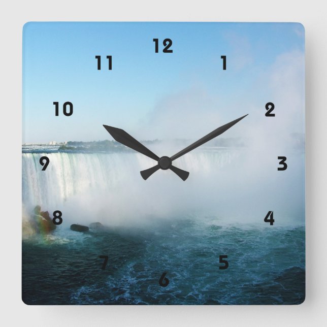 Niagara Falls. Quadratische Wanduhr (Vorderseite)