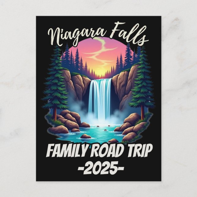 Niagara Falls Road Trip Familienurlaub Männer Postkarte (Vorderseite)