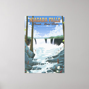 Niagara Falls Travel Poster Leinwanddruck