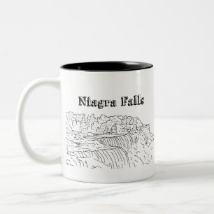 Niagara Falls Vacation Zeichnend Urlaub Kunstreise Zweifarbige Tasse